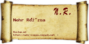 Nehr Rózsa névjegykártya